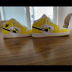 Yellow Floral Jordan 1’s